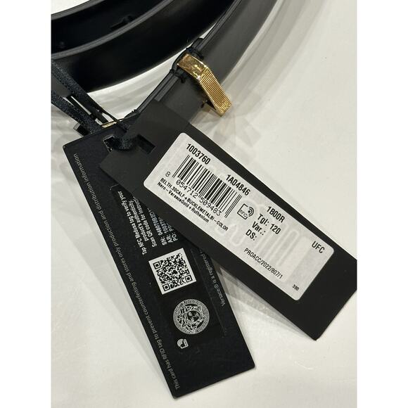 Versace Medusa-Buckle Black Slim Leather Belt 120 (48) Italy 1003760 NWT $550 - Picture 12 of 12
